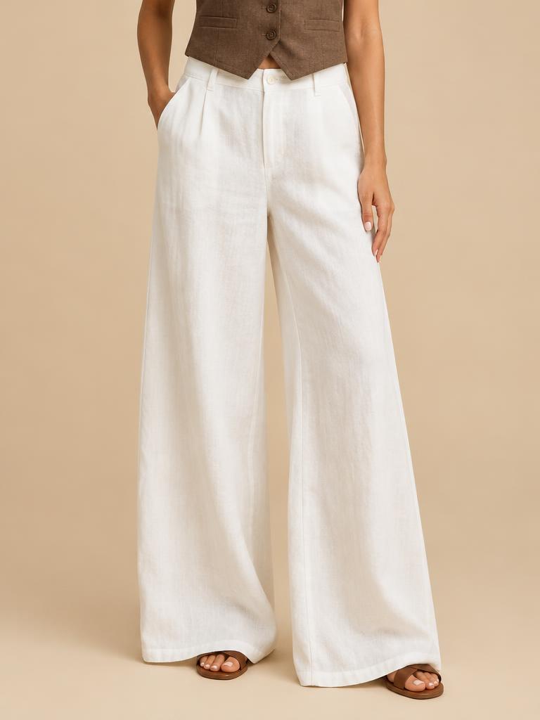 Calça Pantalona de Linho